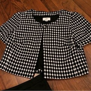 LOFT Polka Dot Cropped Jacket