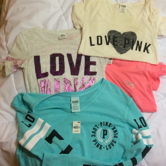 4 PINK shirts!!!! (Teal shirt not for sale)