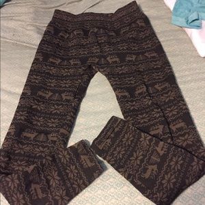 Brown and black reindeer leggings! 😍