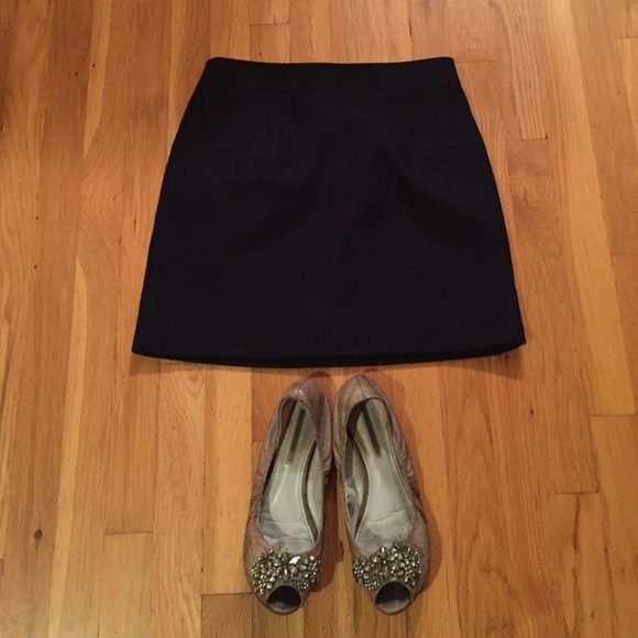 J.Crew navy wool blend mini