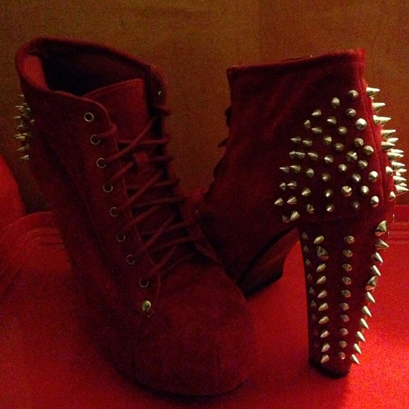 Red spiked heel