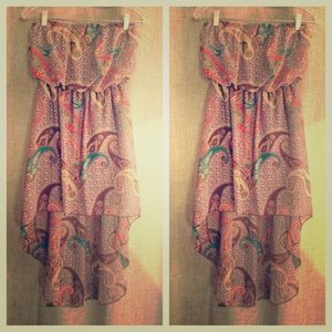 Paisley brown hi-low dress