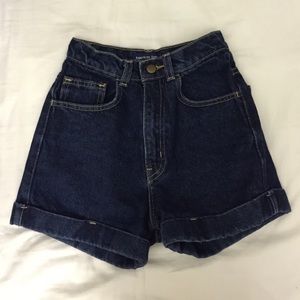 Dark Wash High-Waist Jean Cuff Short