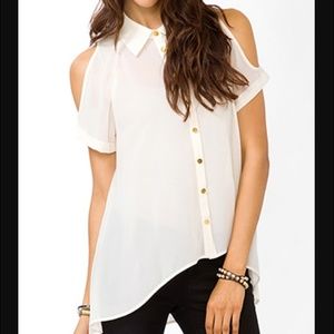 Nwot. Cream sheer high-low shirt.SORRY NO TRADES.