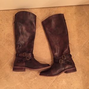 High brown boots