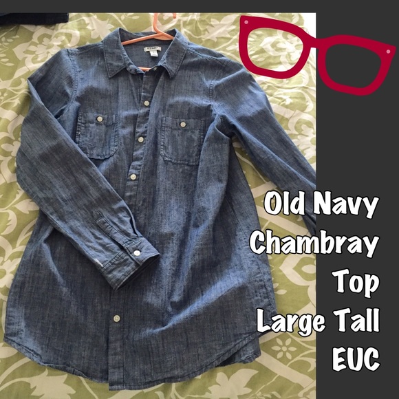 Old Navy Chambray Button Up Large Tall EUC