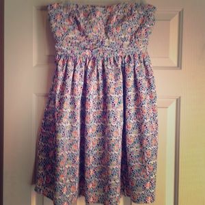 Strapless floral dress