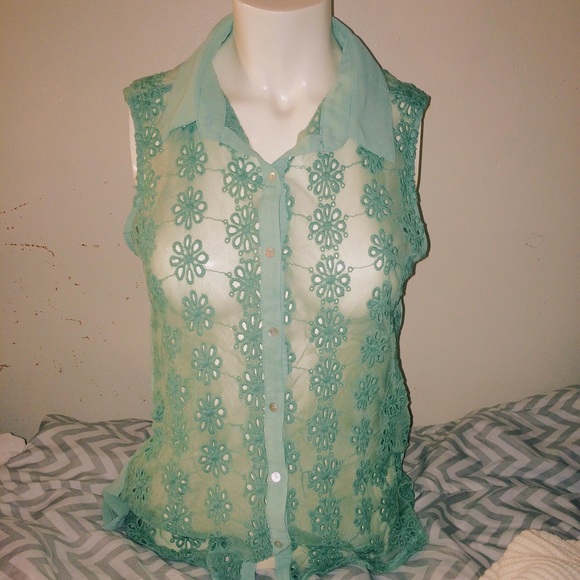Sheer Nasty Gal Button Down
