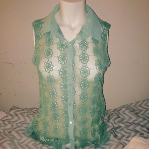 Sheer Nasty Gal Button Down