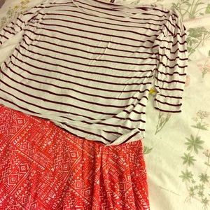 Striped shirt & tribal circle skirt (bundle)