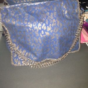 Blue leopard messenger bag