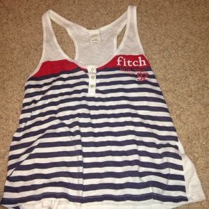 red white and blue striped tank top