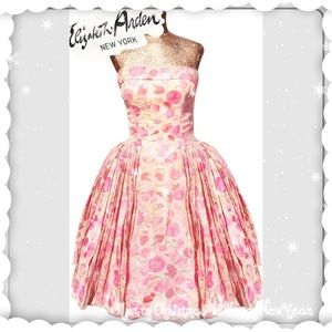 SOLD Elizabeth Arden 1950s dress floral wedding