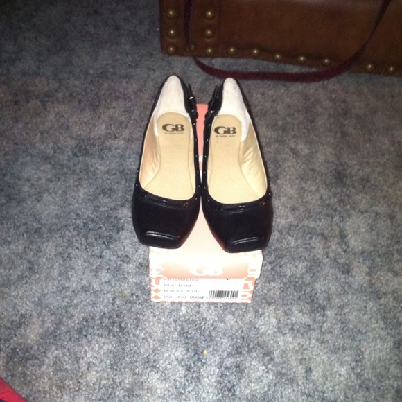 GB Black Flats with side buckle