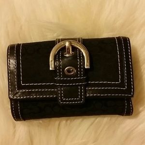 Coach flap wallet, black