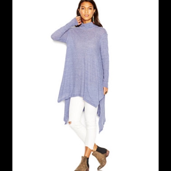 Free People ‘Wonder Woman’ Mock Neck Top in Navy