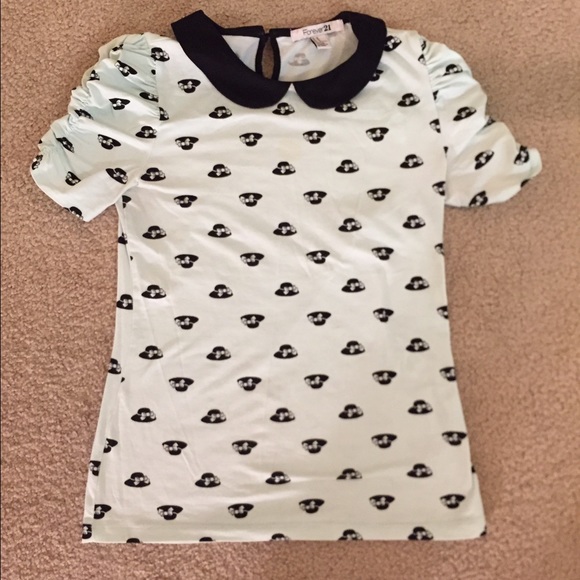 Forever 21 turquoise and black blouse