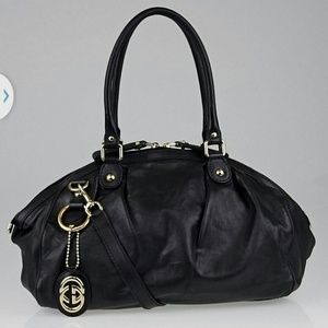 SOLD. Preloved Gucci Black Leather Sukey Bag.