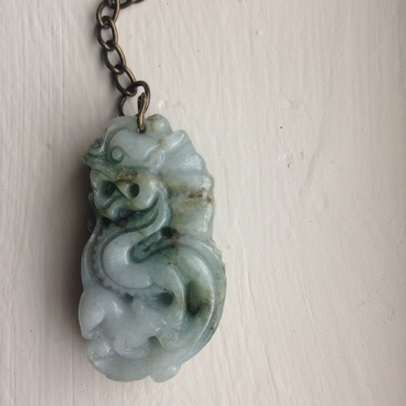 Authentic Green Jade Dragon Keychain