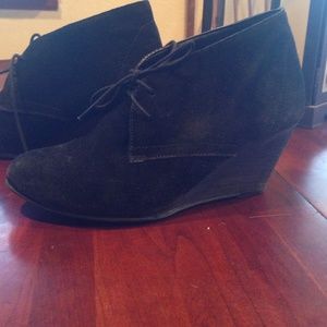 Steve Madden leather, wedge booties