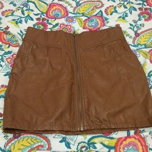 H&M Divided Faux Brown Leather Skirt