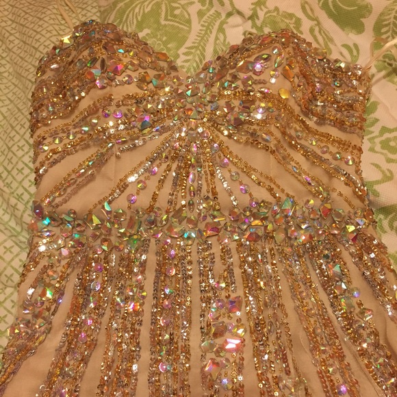 Jovani Champagne Prom Dress - Picture 3 of 4