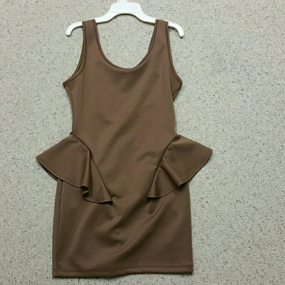 Backless light brown colored dress