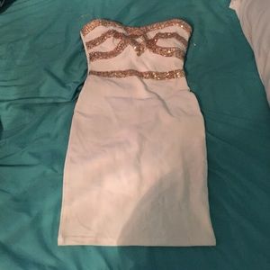 White and gold dress