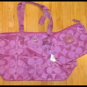 NWT Coach Sigbature Nylon Weekender F77321