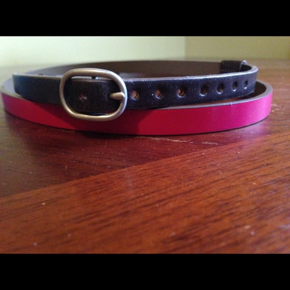 Brand new J.crew brown leather and hot pink belt