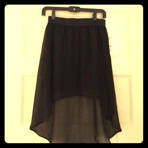 Black hi-low skirt