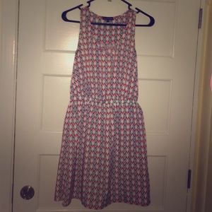 Chevron turquoise and red sundress