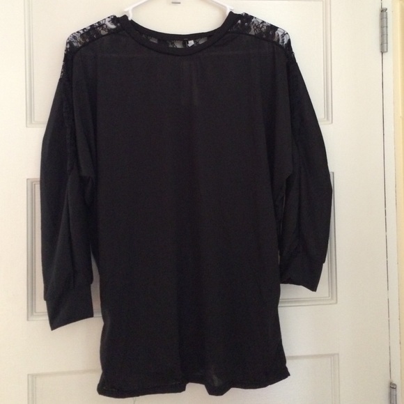 Black top with lace detail