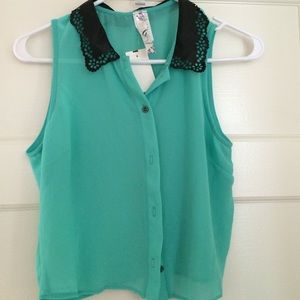Mint green chiffon top NwT