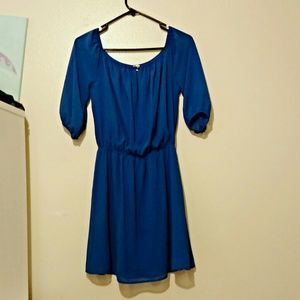 Royal blue chiffon dress