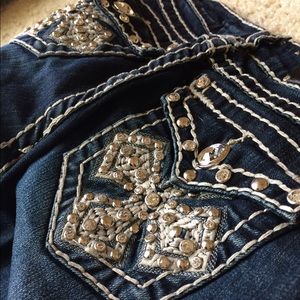 Dark Wash Jeweled Jeans