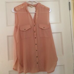 Peach chiffon tank
