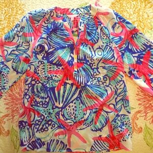 Elsa silk shirt in She Shells