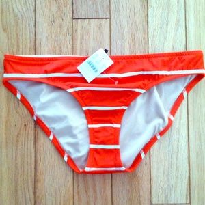J Crew Coral Stripe Bikini Bottom