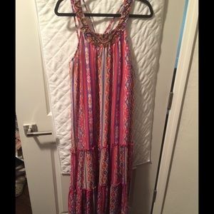 Beach dress with embellishments on top