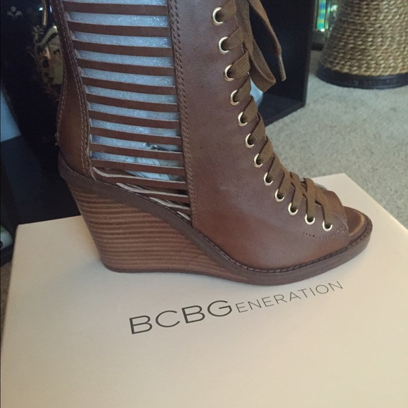 BCBGeneration open toed leather bootie.