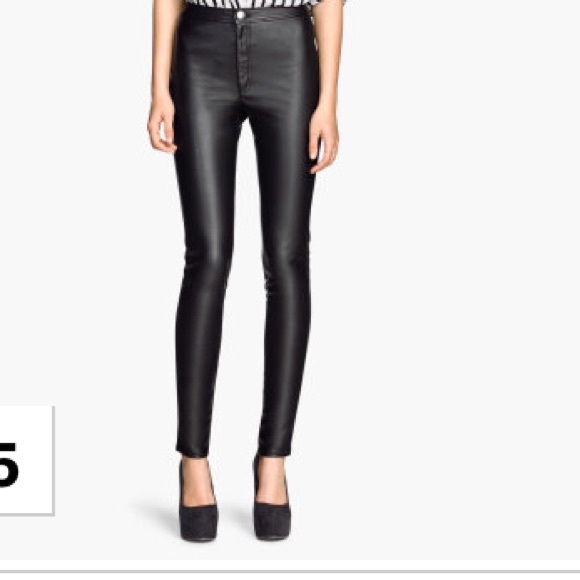 Faux leather high waisted pants