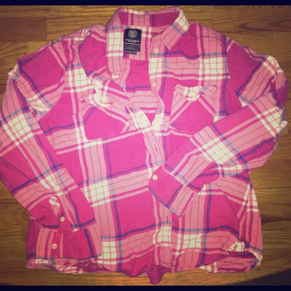 Pink American Eagle flannel