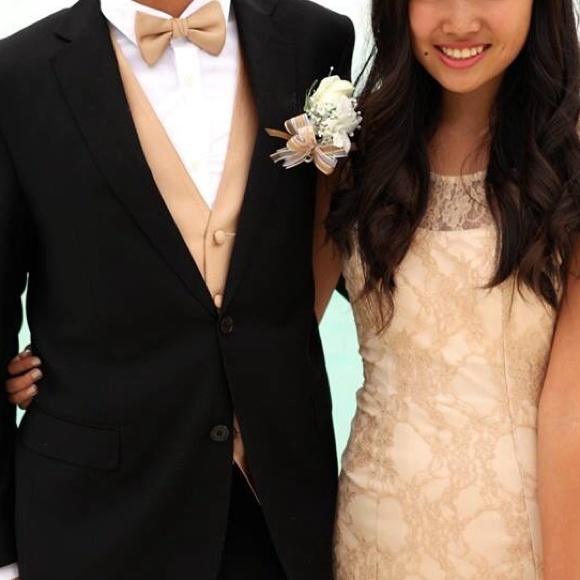 gold lace prom dress - Picture 2 of 4