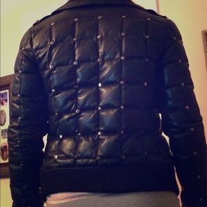 Studded leather jacket