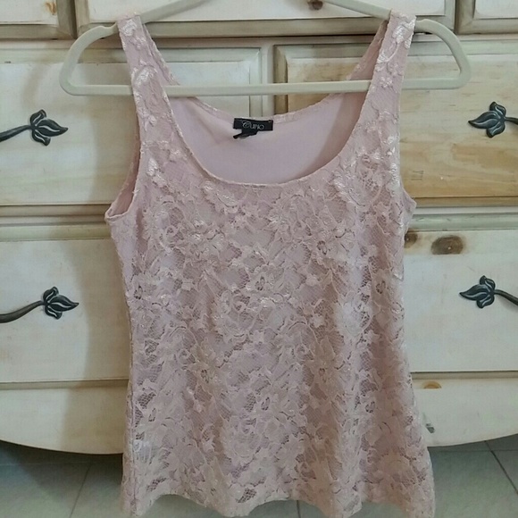 Tops - Blush Lace Tank