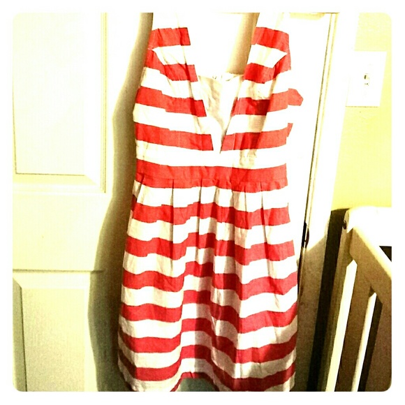 Coral Striped Dress