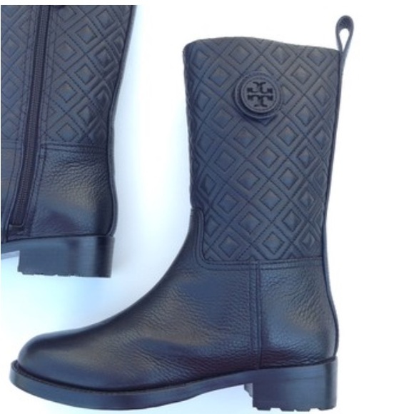 SOLD! 🌸NEW TORY BURCH QUILTED mid black boots 6.5 - Picture 3 of 4