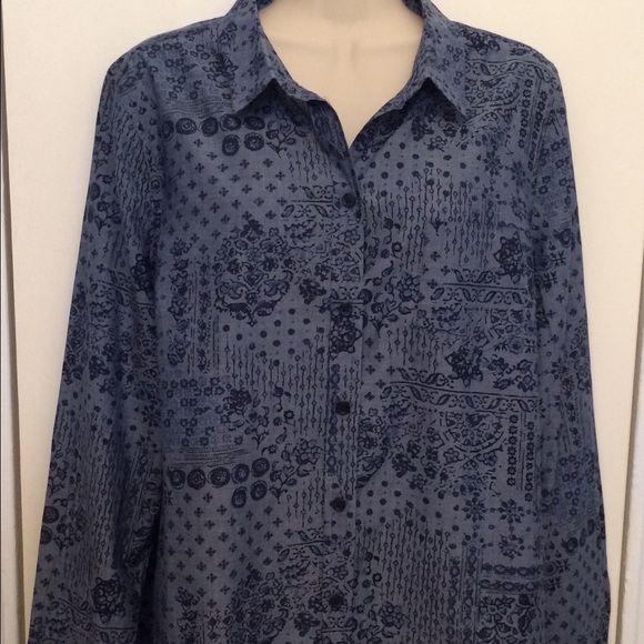 Old Navy indigo cotton blouse