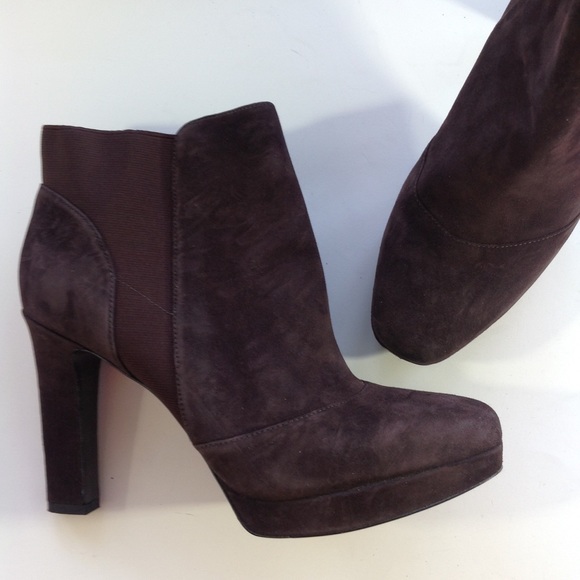 Via Spiga Shoes - VIA SPIGA brown suede platform ankle heels boots 9